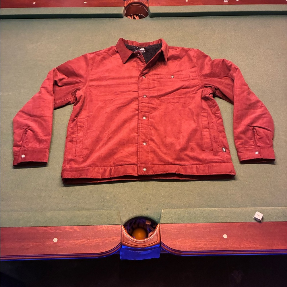 The North Face Men's clay red Corduroy Fleece Button Up Jacket XL